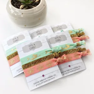 It's a Girl Mermaid Baby Shower Favors, Hair Ties
