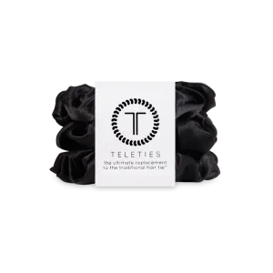 Jet Black Teletie Scrunchies