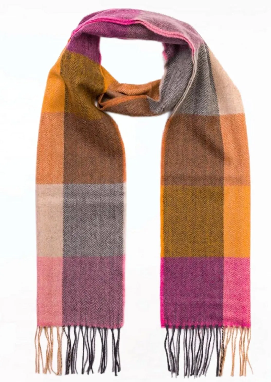 John Hanly Merino Scarf | Pink Mustard
