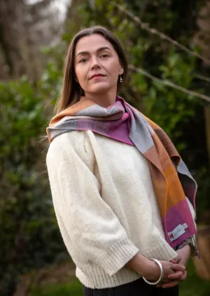 John Hanly Merino Scarf | Pink Mustard