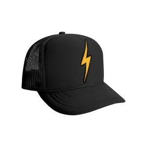 Kids Bolt Vintage Foam Trucker Hat (Black)