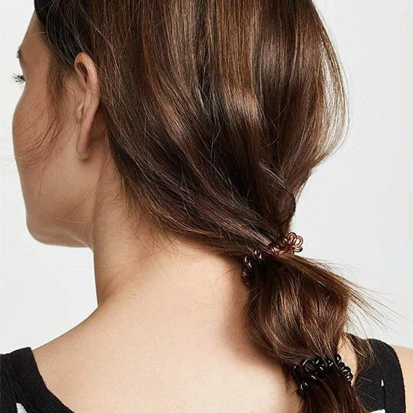 KITSCH BRUNETTE SPIRAL HAIR TIES-PACK OF 8