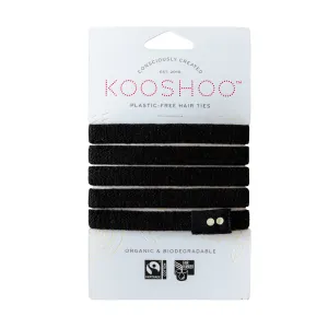 Kooshoo Plastic Free Organic Cotton Hair Ties - Black