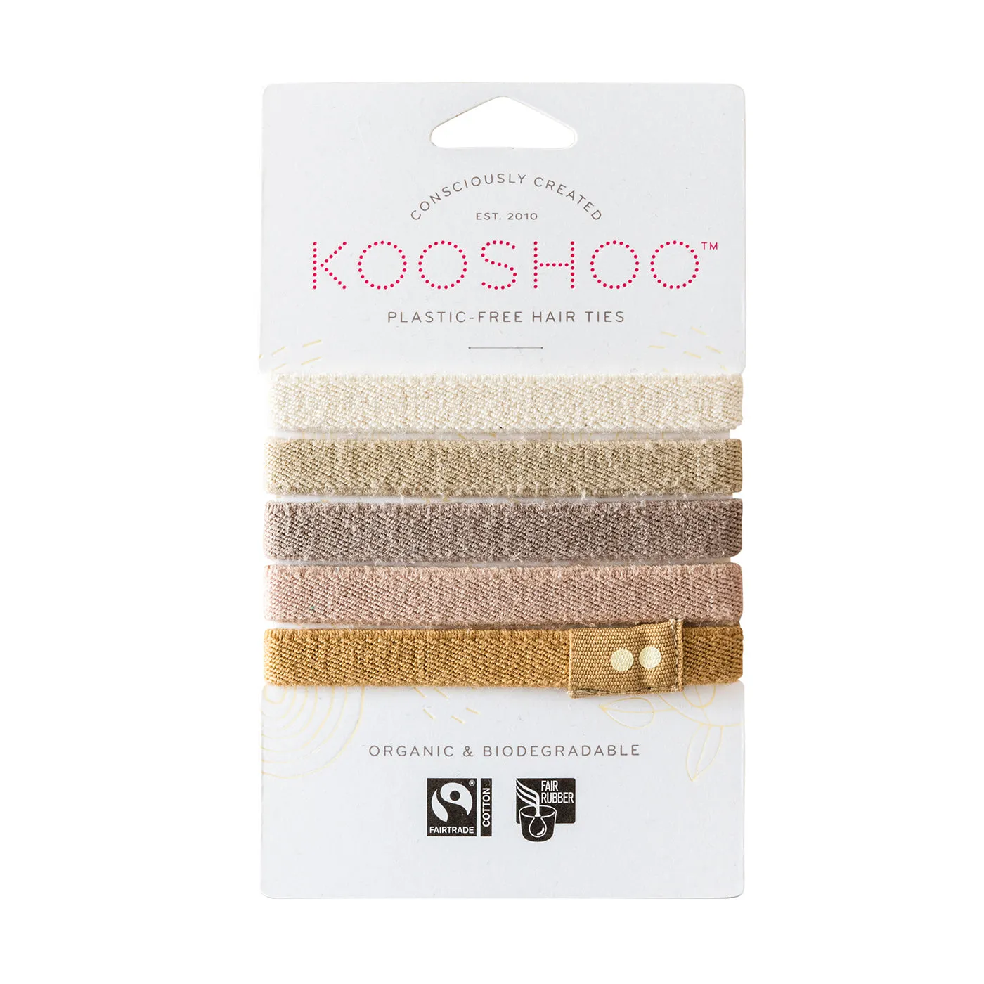 Kooshoo Plastic Free Organic Cotton Hair Ties - Blond