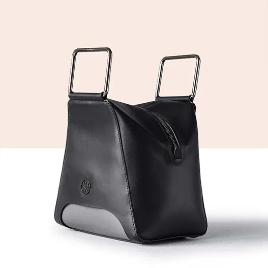 Ladies Designer Handbags Black Genuine Leather Handbags for Women