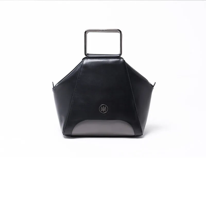 Ladies Designer Handbags Black Genuine Leather Handbags for Women