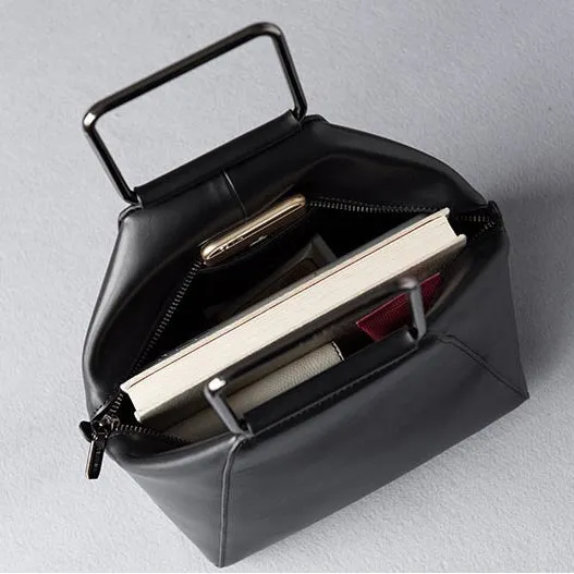 Ladies Designer Handbags Black Genuine Leather Handbags for Women