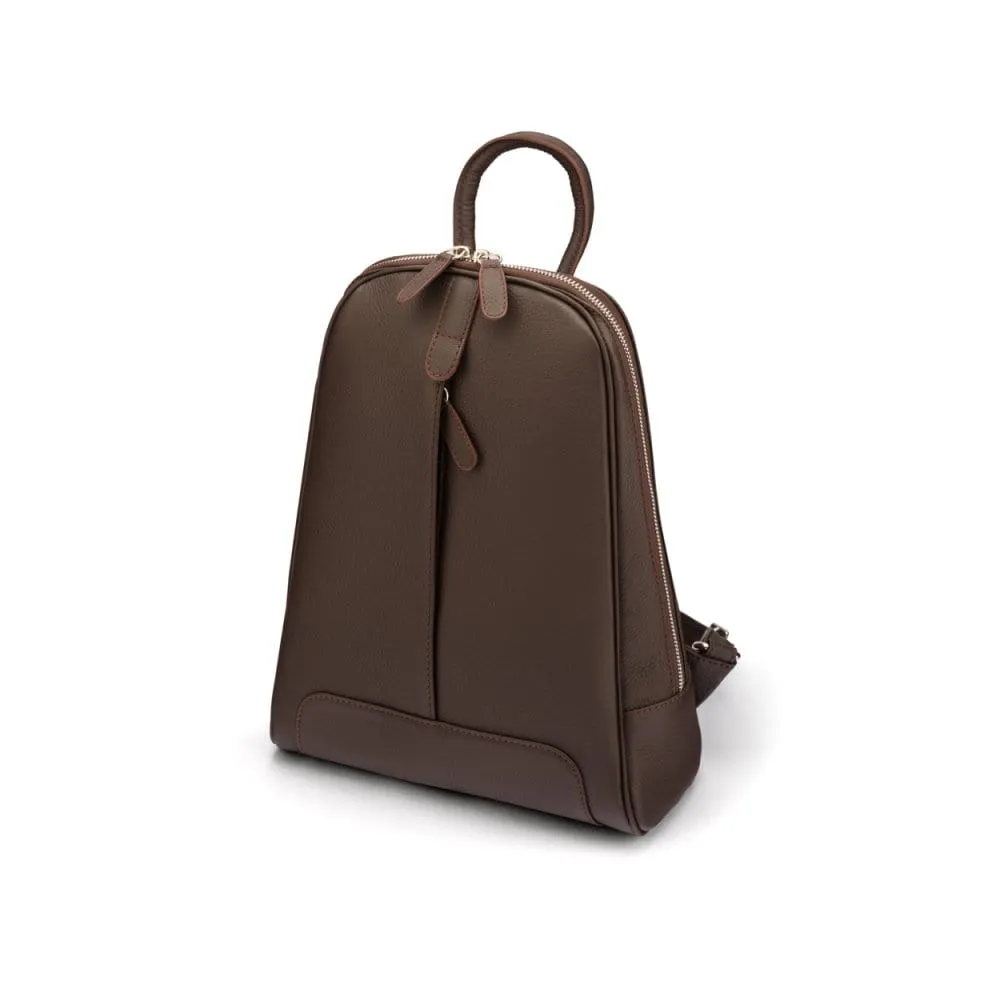 Ladies Leather Backpack - Brown