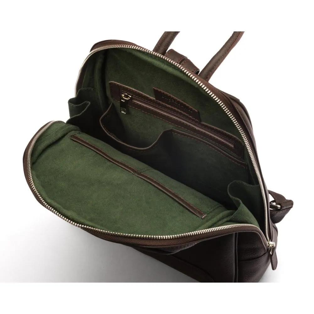 Ladies Leather Backpack - Brown
