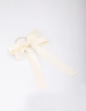 Large Cream Bow Hair Tie