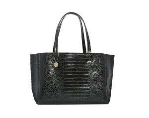 Large Tote (Black Croc Effect)