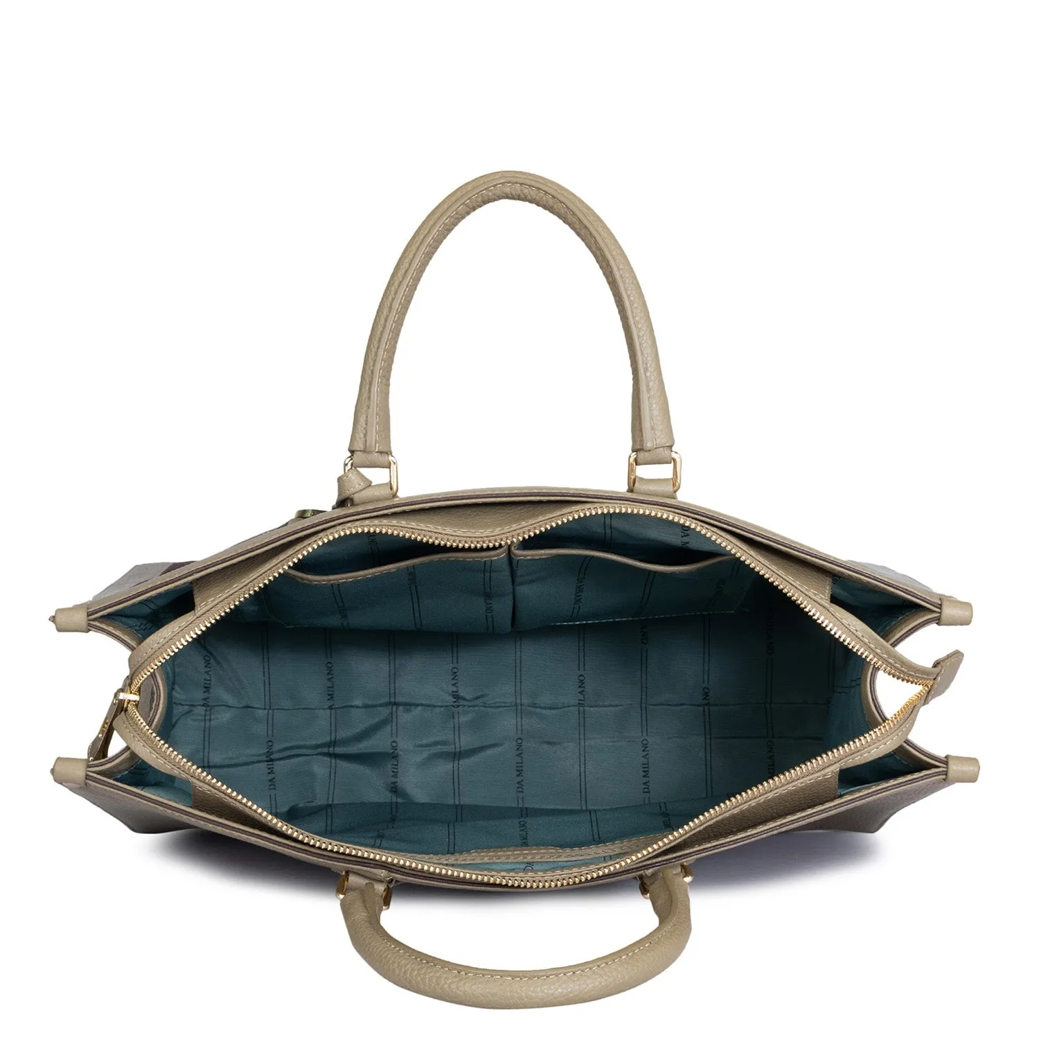 Large Wax Leather Book Tote - Olive