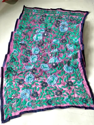 Lilac x Teal Mini Georgette Neck Scarf / Wrap
