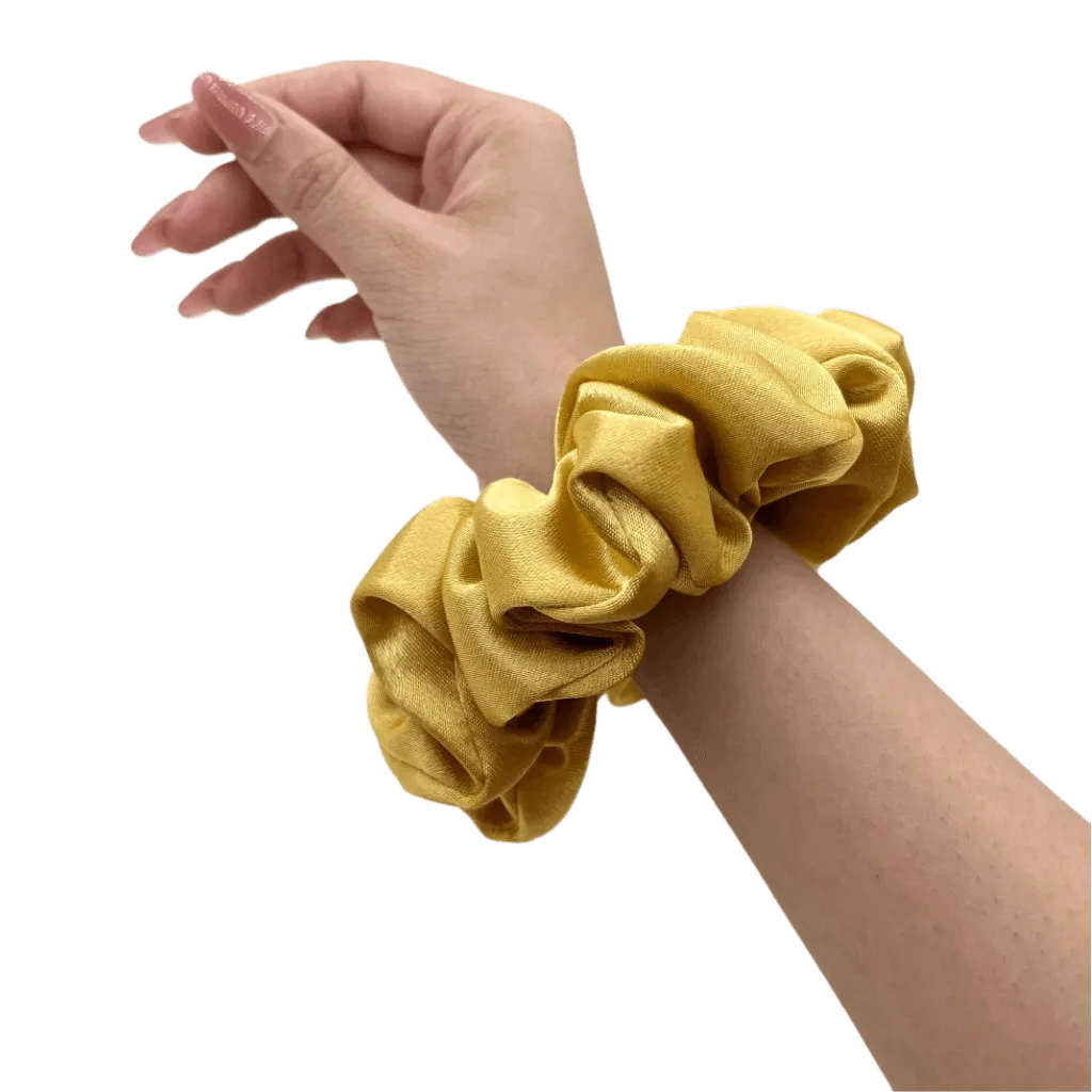 Luxury Gold Satin Silk Scrunchie