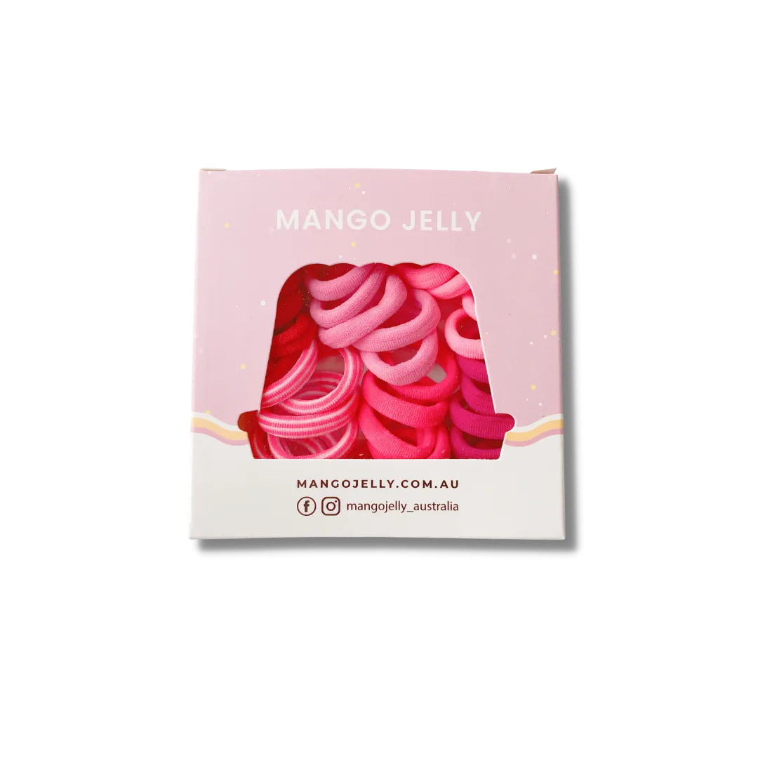 MANGO JELLY Metal Free Hair Ties (3cm) - Just Pink 36P -Twin Pack