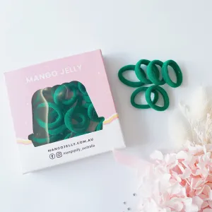MANGO JELLY Metal Free Hair Ties (3cm) - School Colour Green 36P - Twin Pack