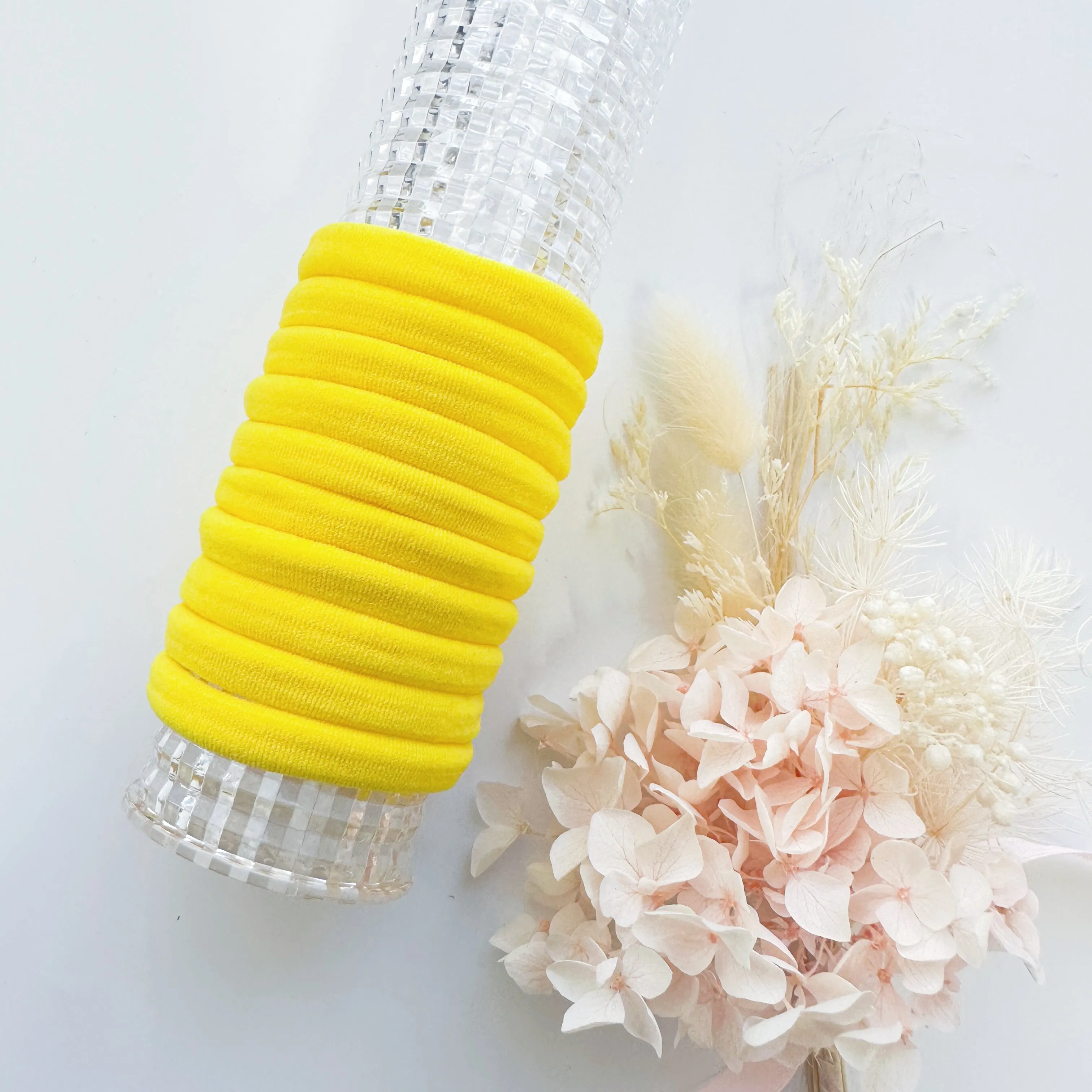 Metal Free Hair ties (4.5cm) - School Colour Yellow 10P