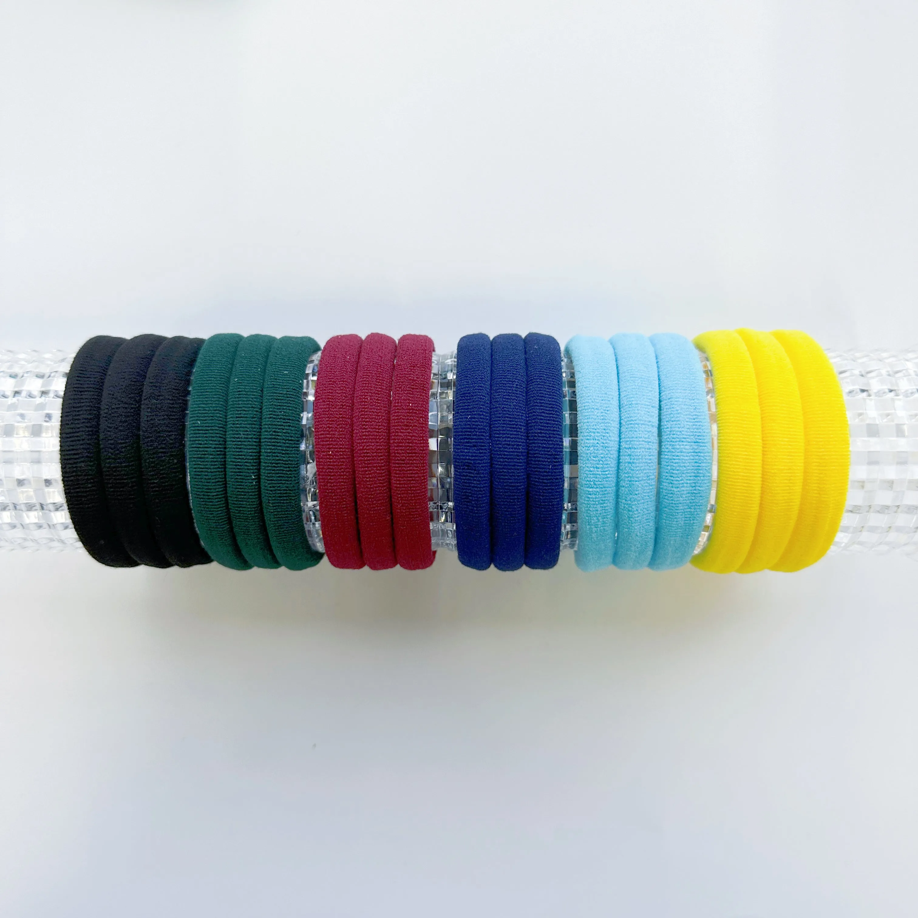 Metal Free Hair ties (4.5cm) - School Colour Yellow 10P