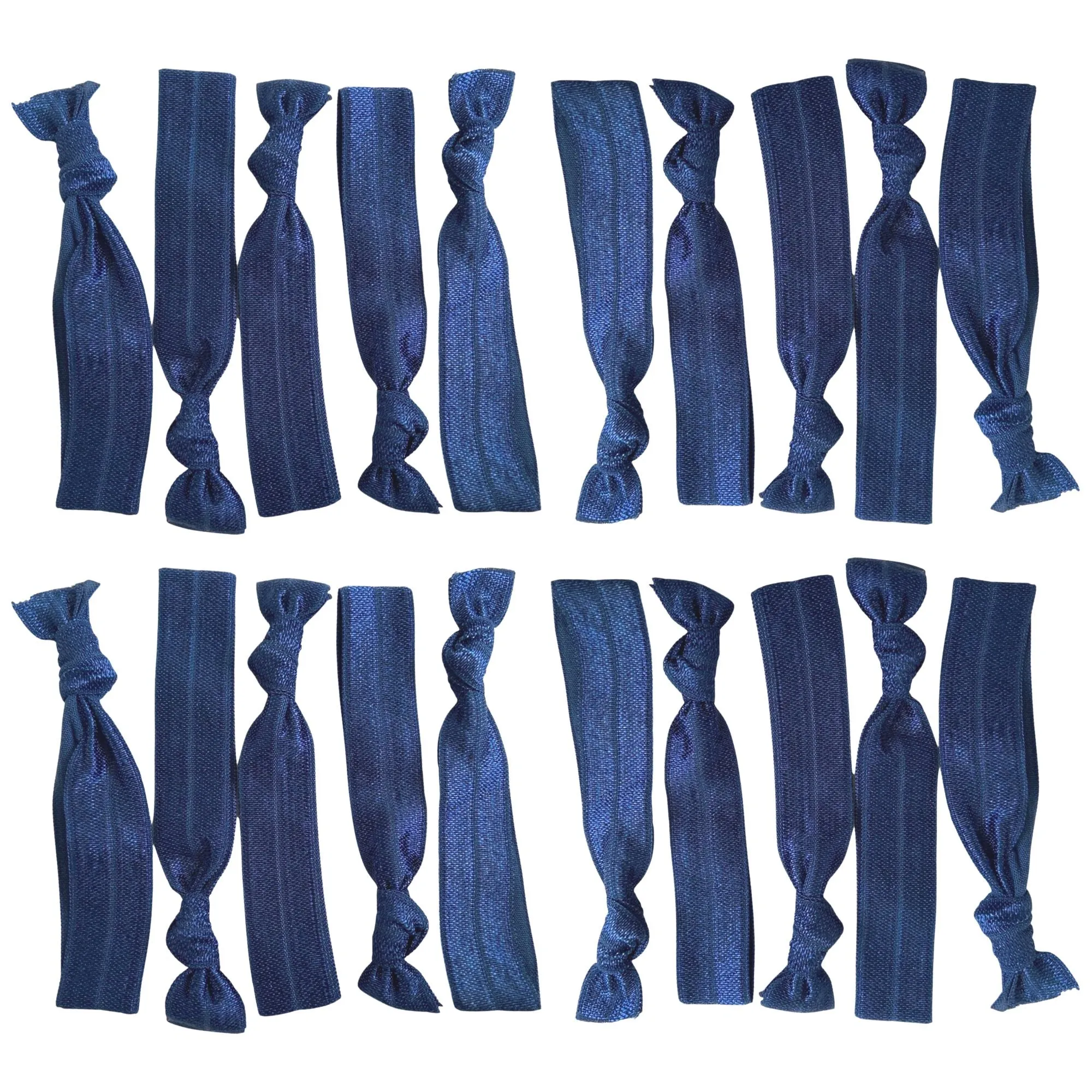 Navy Ribbon Hair Ties - 20 Pack