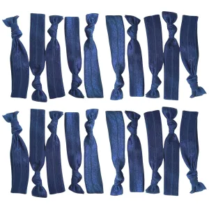 Navy Ribbon Hair Ties - 20 Pack