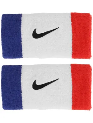 Nike Swoosh Tennis Double Wide Wristbands (Red, White, Blue)