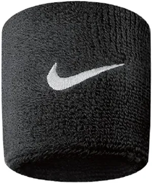 Nike Swoosh Wristbands 2 Pack Black/White