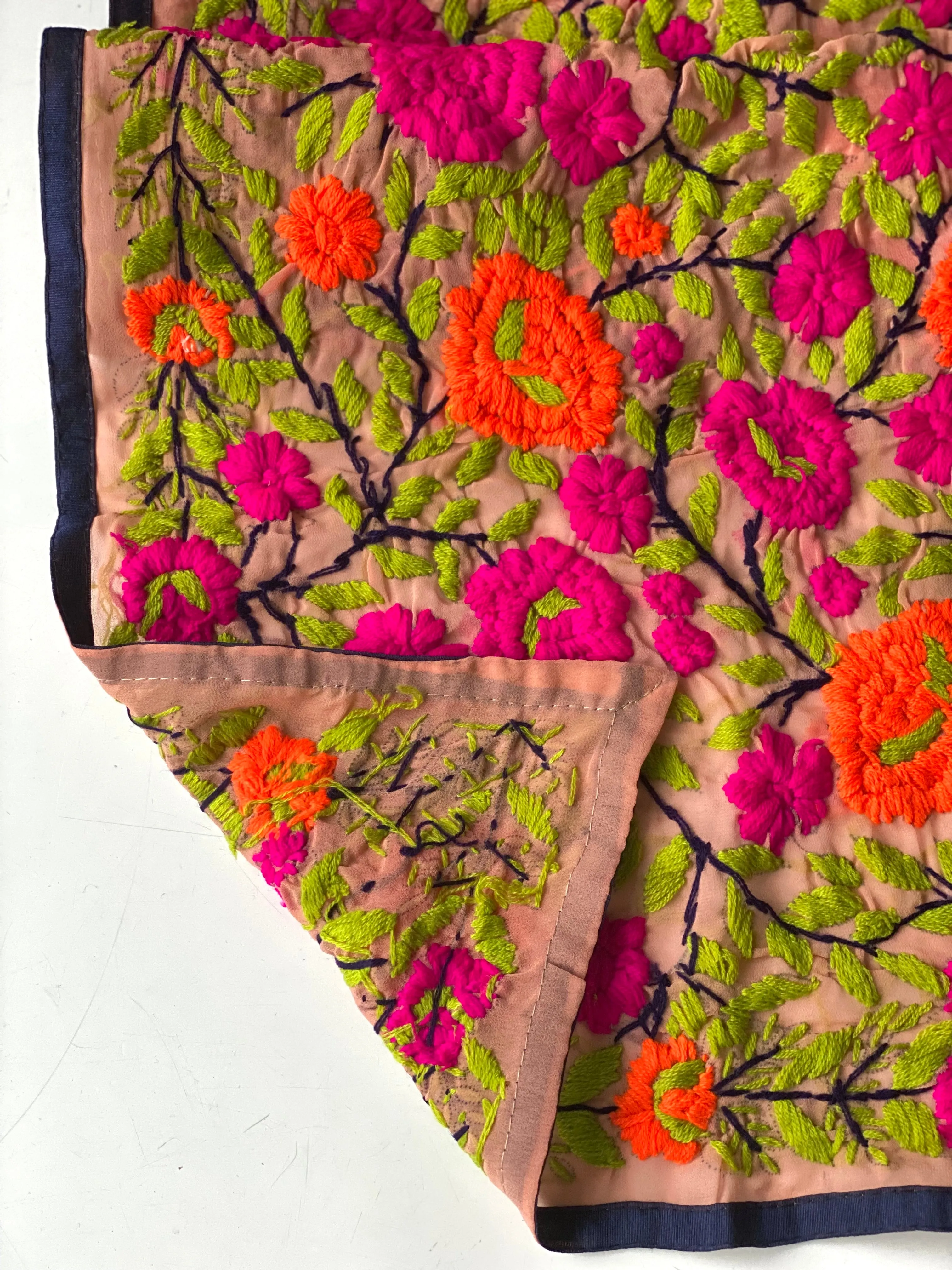 Orange x Pink Mini Georgette Neck Scarf / Wrap