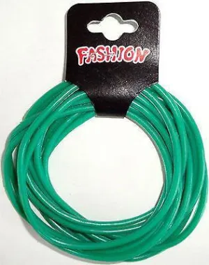 Pack of 12 Dark Green Gummy Bracelets Wristbands Bangles Boys Girls Mens Womens