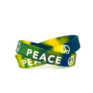 Peace Rubber Bracelet  Wristband - Tie-Dye - Youth 7"