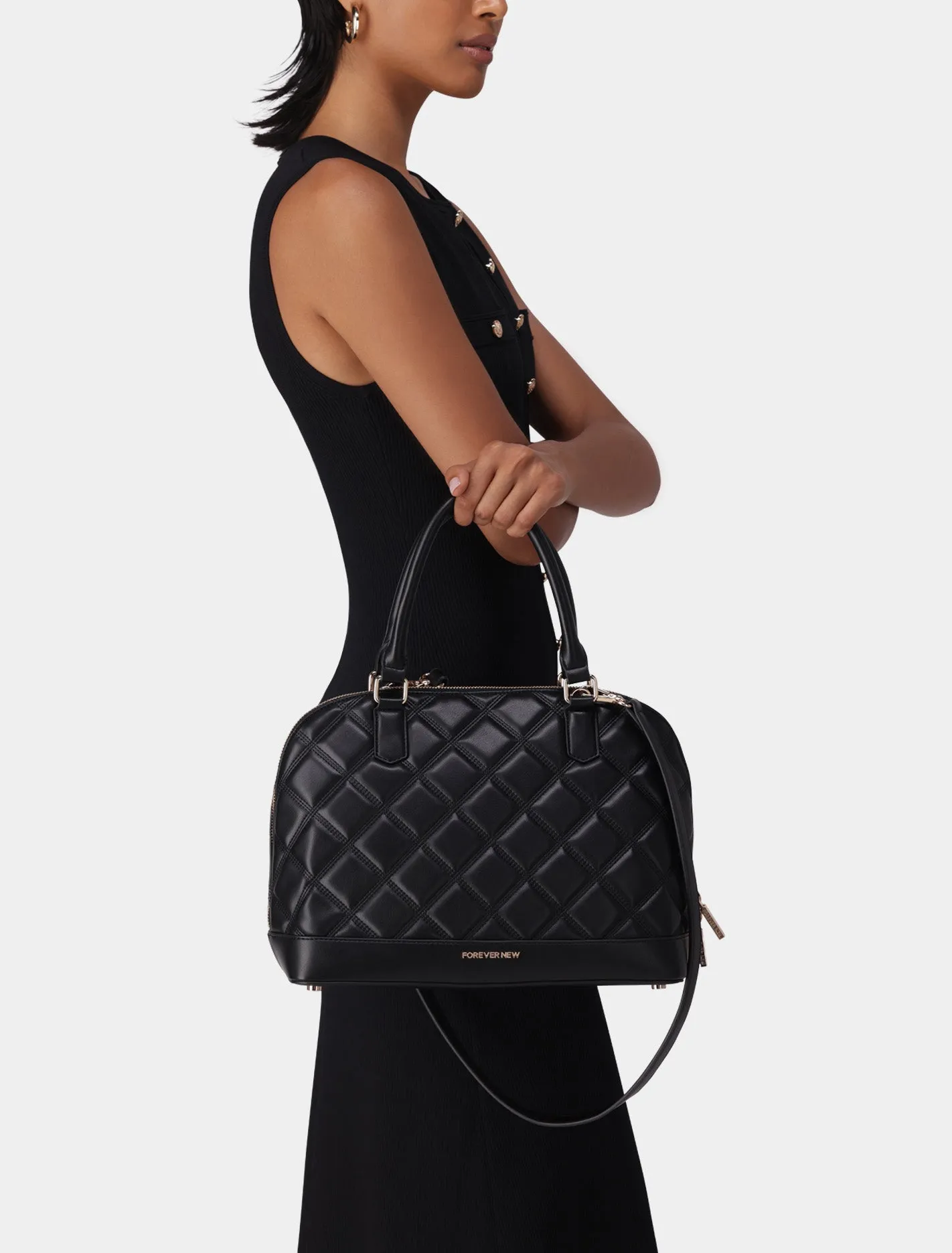 Polly Quilted Bowler Bag
