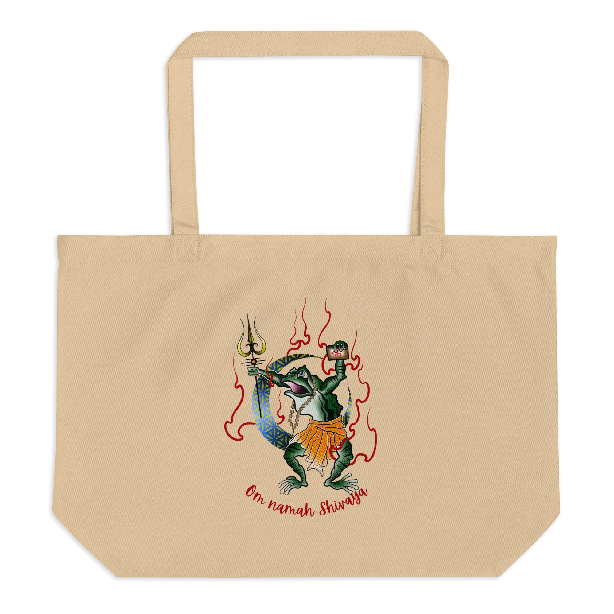 Shiva Frog large organic tote bag