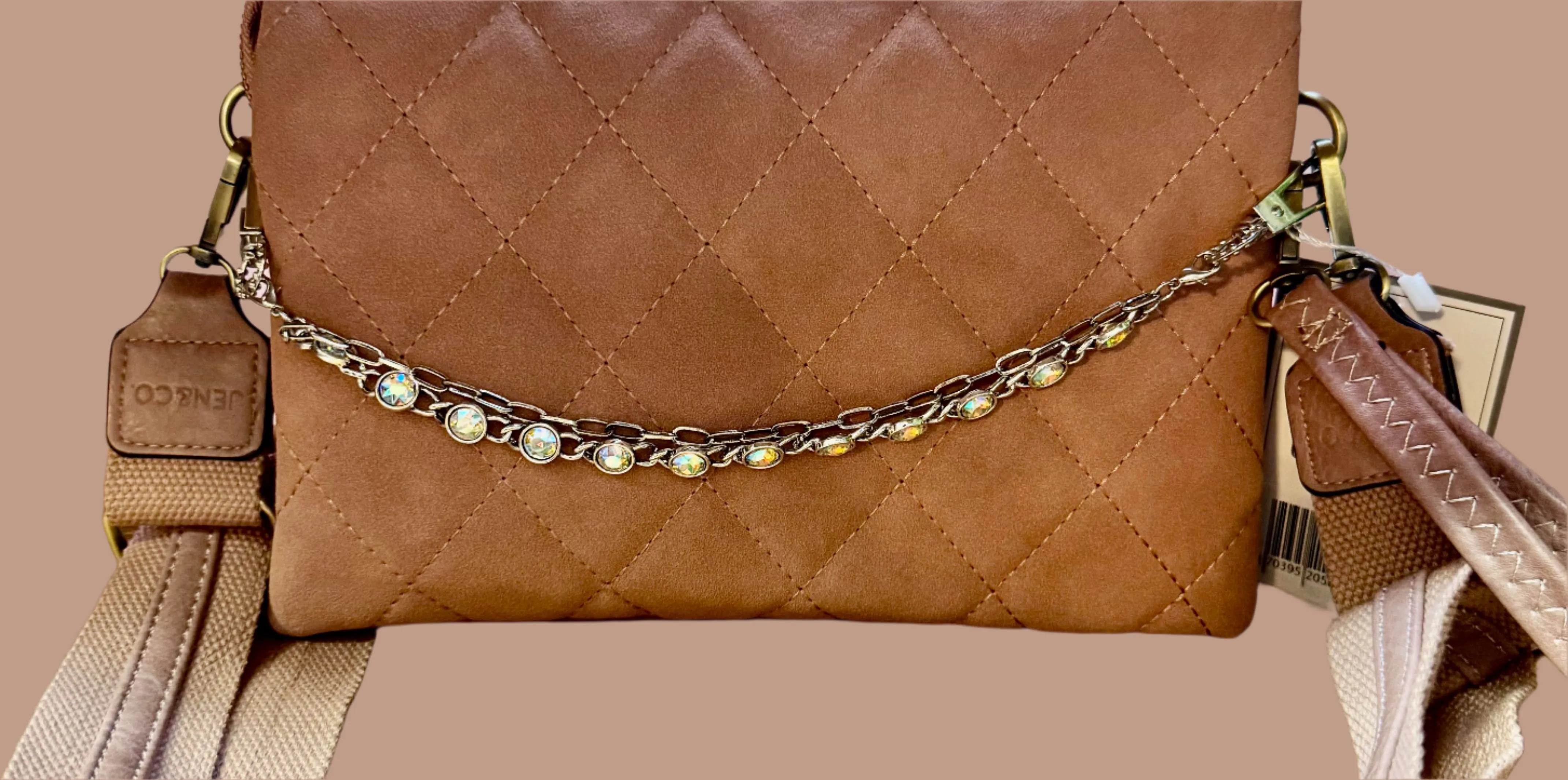 Silver Iridescent Crystal Charm Strap  Sparkle for Bags & Hats