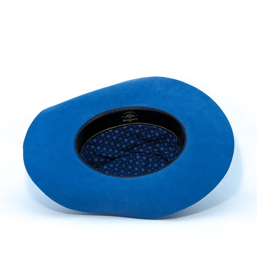 Slate Blue Pinched Fuck Yeah - Custom Felt Hat