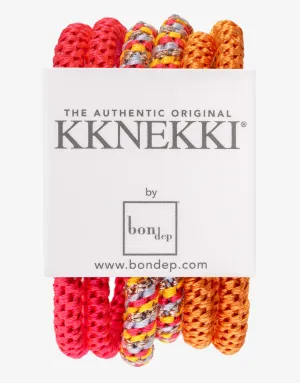 Slim Hair Tie Bundle - Orange and Pink
