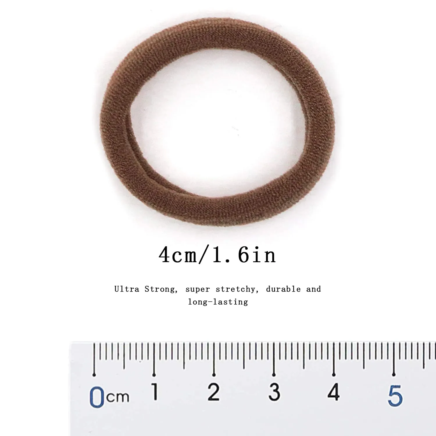 Soft & Stretch Cotton Hair Ties Large Hair Bands Nylon Fabric Ponytail Holder for Thick Heavy Curly Hair, No Slip No Damage Seamless Scrunchies Headbands  (Sparkling Amber)