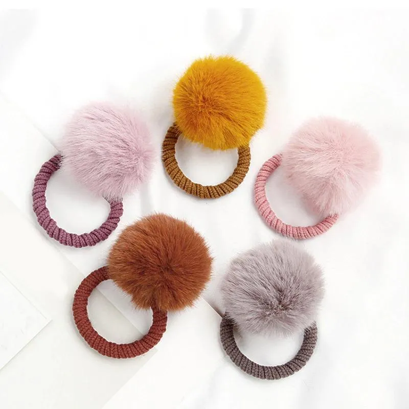 Soft and Fluffy Pompoms Hair Ties