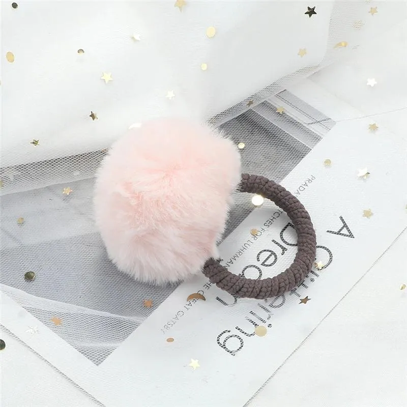 Soft and Fluffy Pompoms Hair Ties