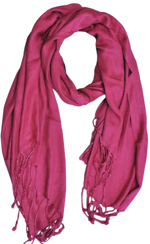 Solid Color Pashmina Womens Scarf India Clothing (Maroon, 70 x 28 inches)