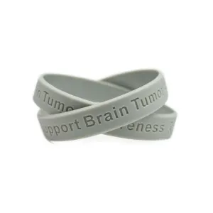 Support Brain Tumor Awareness grey wristband - Adult 8"