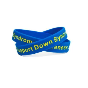 Support Down Syndrome blue and yellow wristband - Youth 7"