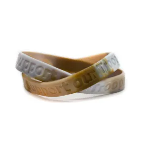 Support our Troops Military Match Rubber Wristband - Camouflage  - XL 9"