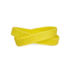 Support our Troops Rubber Bracelet Wristband - Yellow - Adult 8"
