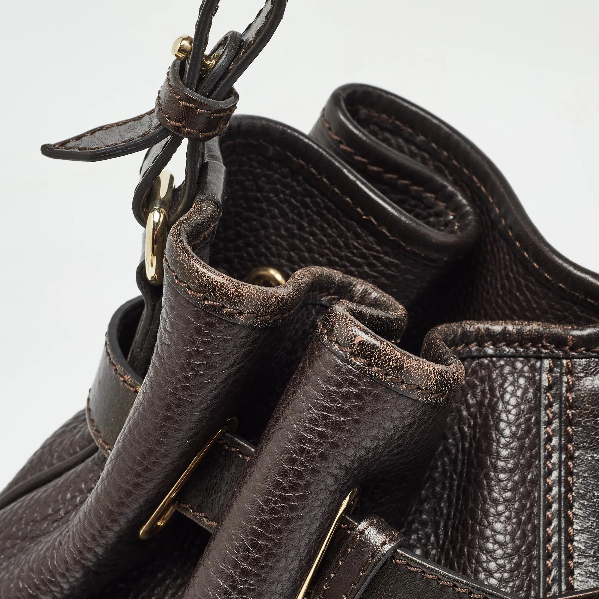 Trendy Inspired Burberry Dark Brown Leather Willenmore Hobo