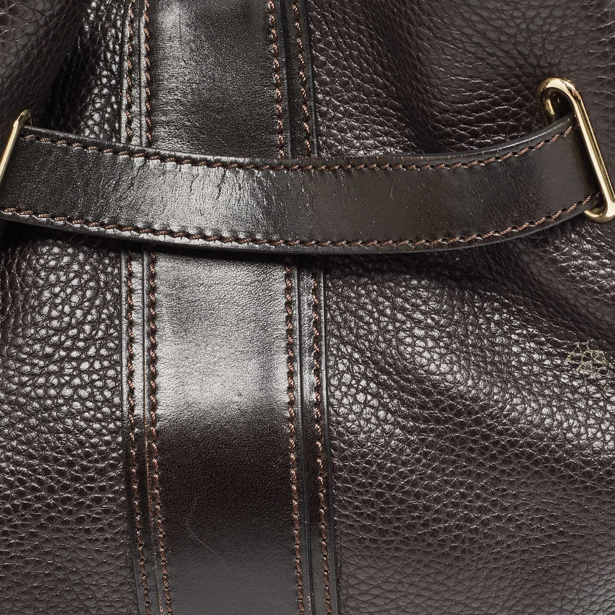 Trendy Inspired Burberry Dark Brown Leather Willenmore Hobo