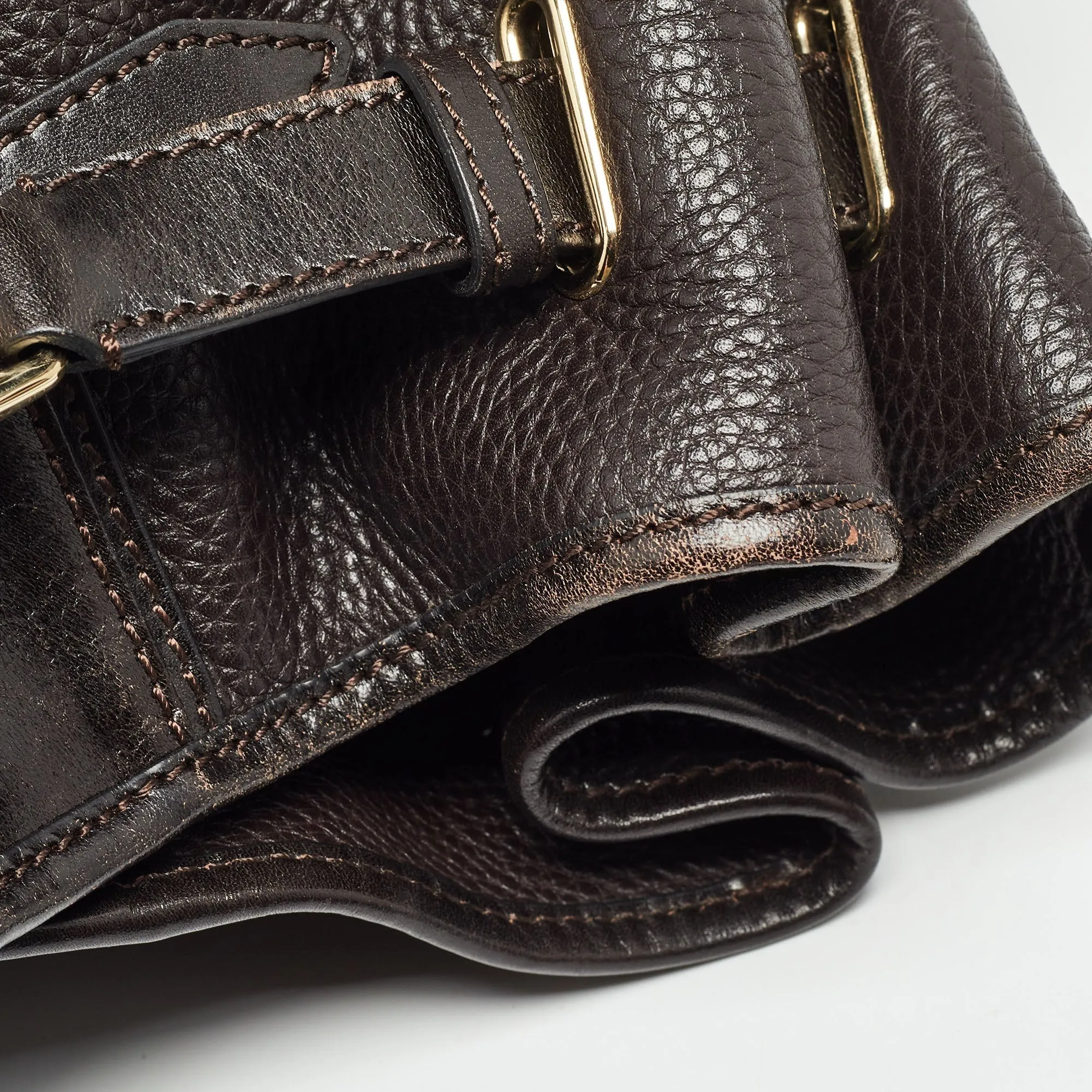 Trendy Inspired Burberry Dark Brown Leather Willenmore Hobo