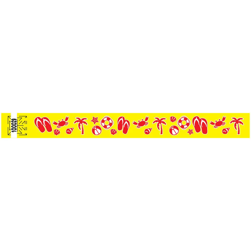 Tytan-Band® Expressions Tyvek Wristbands 1" Beach Design TX25 (500/Pack)