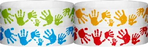 Tyvek® 3/4" x 10" Hand Prints pattern wristbands