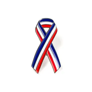 USA American Red White Blue Ribbon Lapel Pin