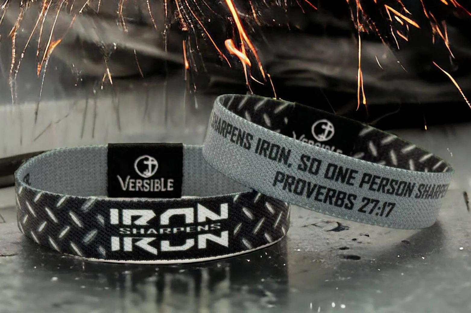 Versible Wristbands - Iron Sharpens Iron / Proverbs 27:17