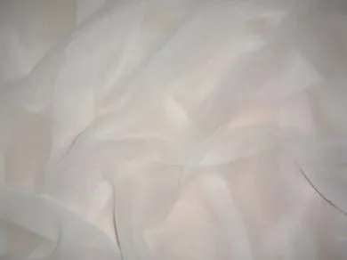 White 100% silk chiffon fabric 44&quot; wide
